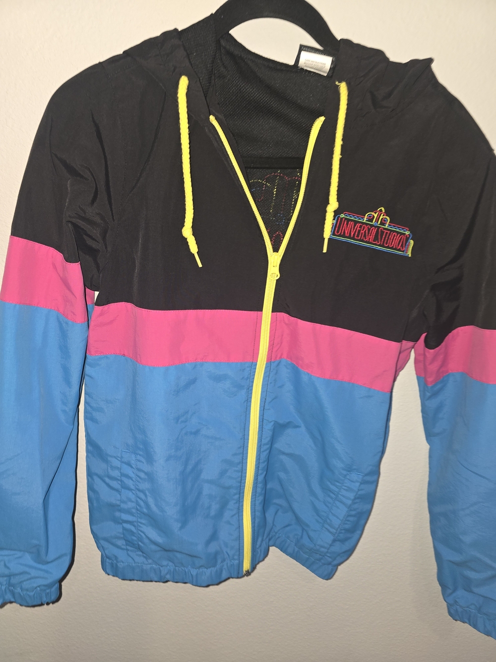 Universal Kids' Colorblock Windbreaker Jacket - Black, Pink & Blue